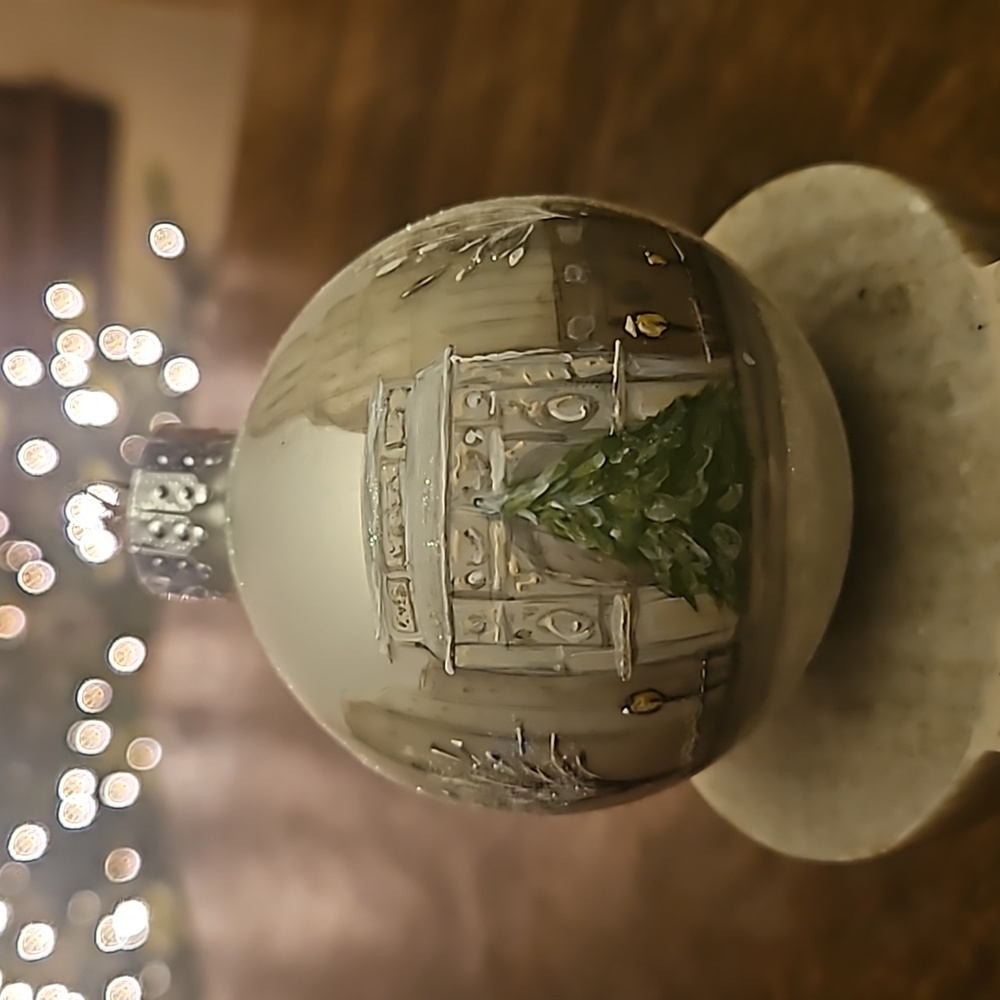 Hand painted New York City Washington Square Park glass ornament
